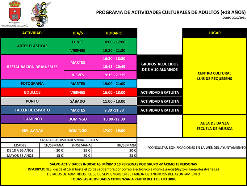 ACTIVIDADES CULTURALES adultos 2020 2021